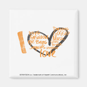 Íman Mim laranja dos grafites do coração