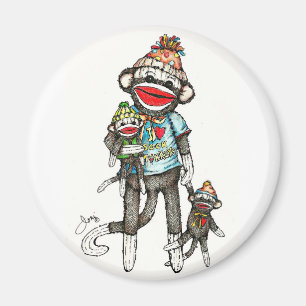 Íman Mim macacos da peúga do coração