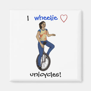 Íman Mim unicycles do amor do wheelie