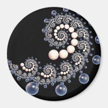 Mímã espiral de pérolas de marfim e azul