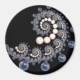 Íman Mímã espiral de pérolas de marfim e azul