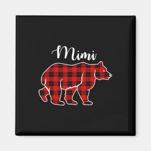 Íman Mimi Bear Red Xadrez Fama de Natal