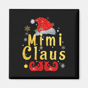 Íman Mimi Claus Christmas Santa Hat Matching Família Pa