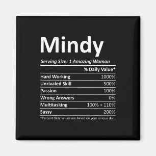 Íman Mindy Nutrition Personalizado Nome Engraçado Natal