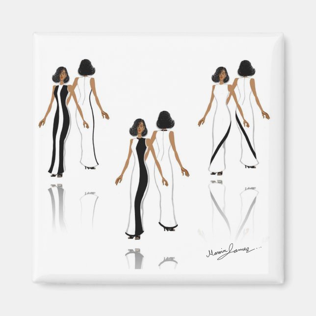 Íman Minha Arte da Moda - Magneta Quadrada (Frente)