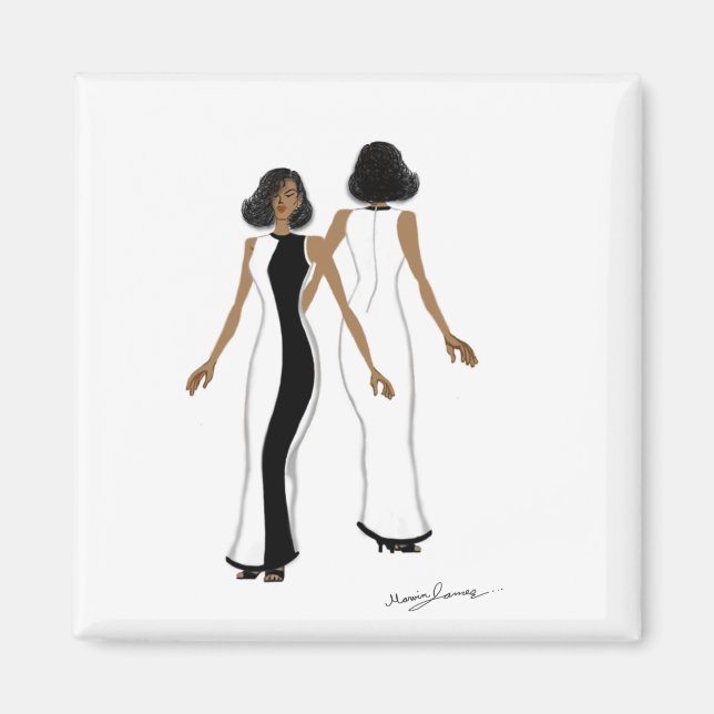 Íman Minha Arte da Moda - Magneta Quadrada (Frente)