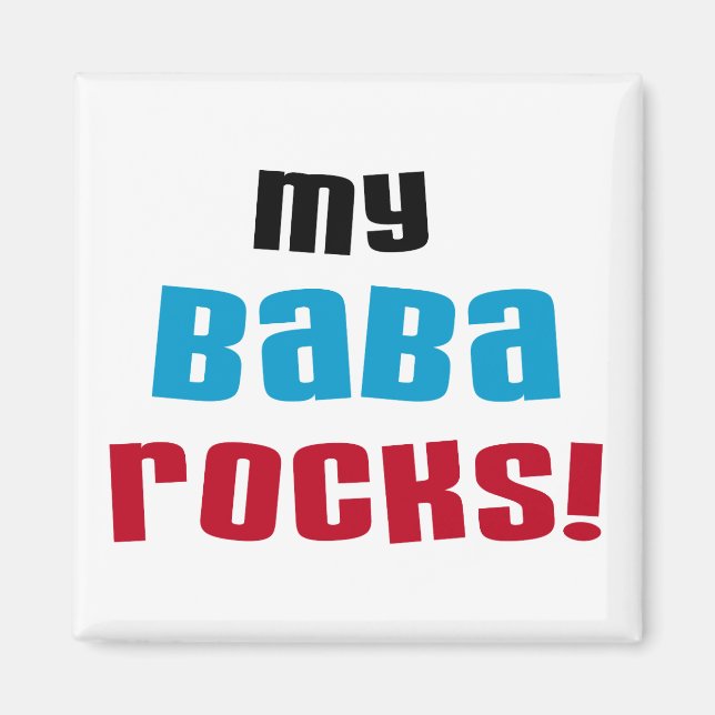 Íman Minha Baba Rocks T-shirts e presentes (Frente)