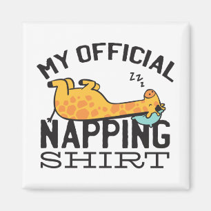 Íman Minha camisa oficial para soneca - Girafa preguiço