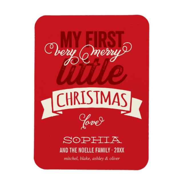 Íman Minha Feliz Pequeno Natal Bebê 1rua Natal (Vertical)