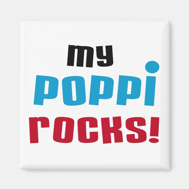 Íman Minha Poppi Rocks T-shirts e presentes (Frente)