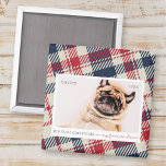 Íman Minha primeira foto de Natal para a Xadrez domésti<br><div class="desc">Este design simples e clássico é composto por tipografia serif e adiciona uma foto personalizada de animal de estimação. "Meu Primeiro Natal em minha casa eterna" adoraria o design.</div>