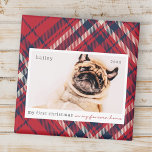 Íman Minha primeira foto de Natal para a Xadrez domésti<br><div class="desc">Este design simples e clássico é composto por tipografia serif e adiciona uma foto personalizada de animal de estimação. "Meu Primeiro Natal em minha casa eterna" adoraria o design.</div>