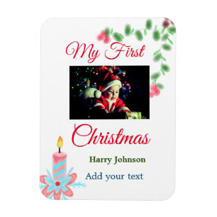 Íman Minha primeira vela de Natal adiciona o nome da fo