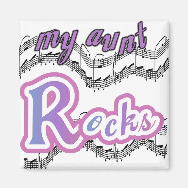 Íman Minha tia Rocks Camisetas e presentes (Frente)
