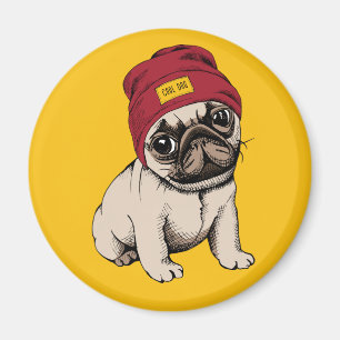 Íman Mini Pug do hipster do filhote de cachorro