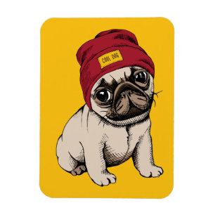 Íman Mini Pug Hipster Puppy