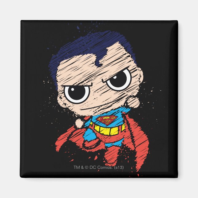 Íman Mini Superman Sketch - Voando (Frente)