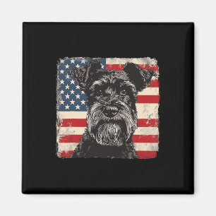 Íman Miniatura Cachorro Schnauzer Patriótico 4º Do Pres