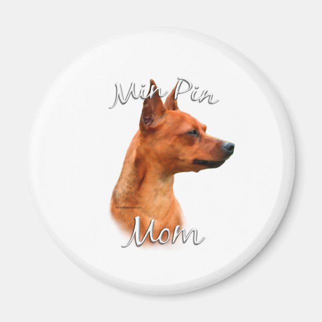 Íman Miniatura Pinscher (ferrugem) Mãe 2 (Frente)