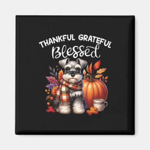 Íman Miniatura Schnauzer Cachorro Pumpkin Spice Feliz Q