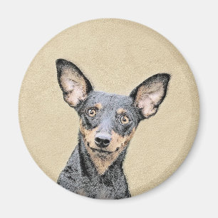Íman Miniature Pinscher Painting Cute Original Dog Art