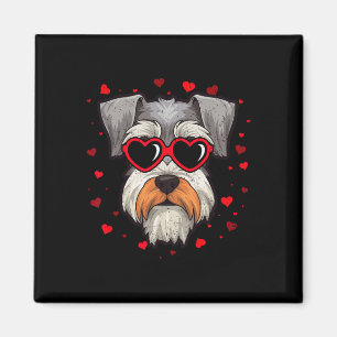 Íman Miniature Schnauzer Coração de São Valentão Amante