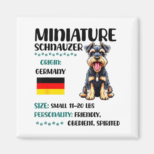 Íman Miniature Schnauzer Origin Funny Mini Schnauzer Lo (Frente)