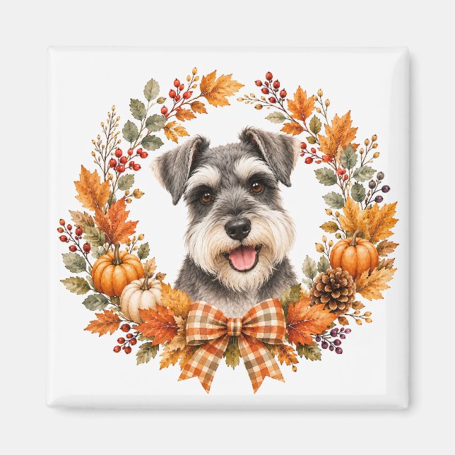 Íman Miniature Schnauzer Outono (Frente)