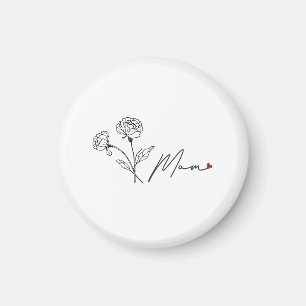 Íman Mínima Elegante Floral Mãe Magnet