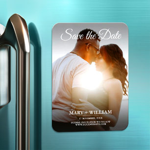 Íman Mínima Trendy Replace Photo Save The Date Card