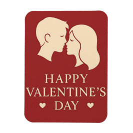 Íman Minimal Couple Silhouette Romantic Valentines Hear