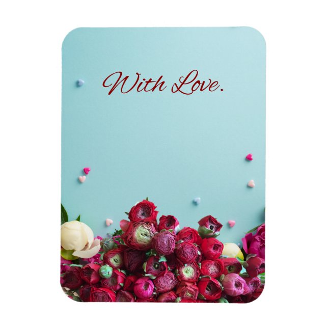 Íman Minimal Floral Greeting Card – With Love Botanical (Vertical)