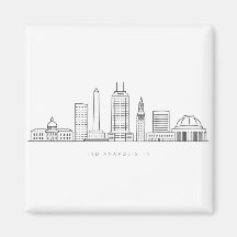 Minimalist Indianapolis Skyline Illustration