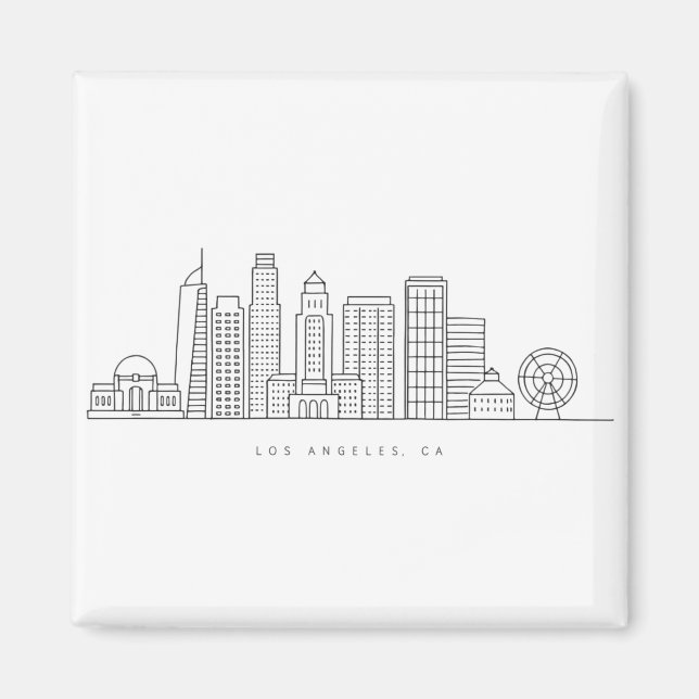 Íman Minimalist Los Angeles Skyline Illustration (Frente)