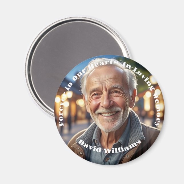 Íman Minimalista 1 Foto Especial Celebração da Vida (Front/Back)