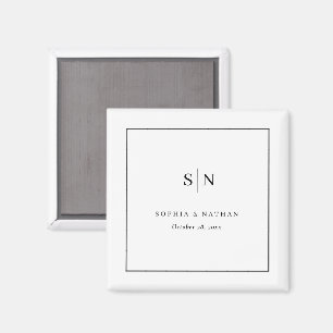 Íman Minimalista e Chic Casamento Branco e Preto