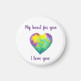 Íman Minimalista eu te amo o coração do arco-íris