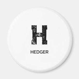 ÍMAN MINIMALISTA PRETA MONOGRAMA DE UMA LETRA NOME BRAN