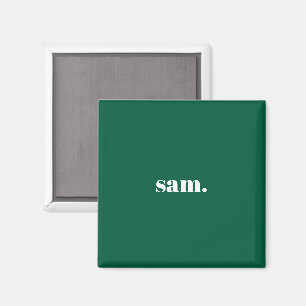 Íman Minimalista texto personalizado negrito verde