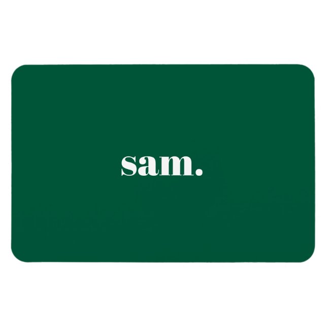 Íman Minimalista texto personalizado negrito verde (Horizontal)