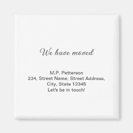 Íman mínimo cinza nos mudamos adicionar nome endereço t