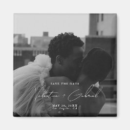 Íman Mínimo Moderno Salve o Magnet de Convite de Data