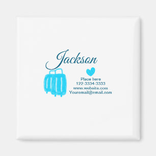 Íman Mínimo simples adicione seu nome texto localidade 