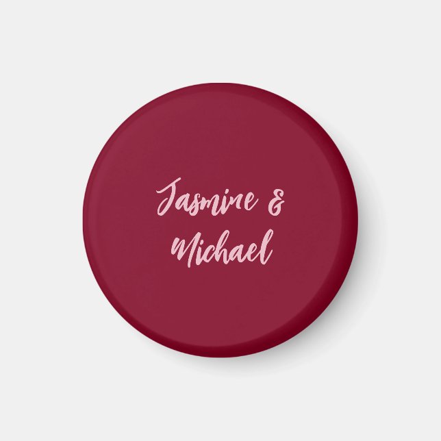 Íman Mínimo Vermelho Borgonha Caligrafia Nome Próprio F (Frente)