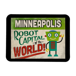 Íman Minneapolis Minnesota Robot - Engraçado Vintage