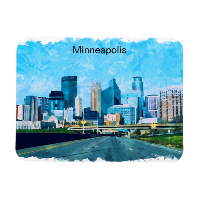 Íman Minneapolis Minnesota Viagem Skyline (Horizontal)