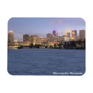 Íman minneapolis skyline e rio Mississippi congelado