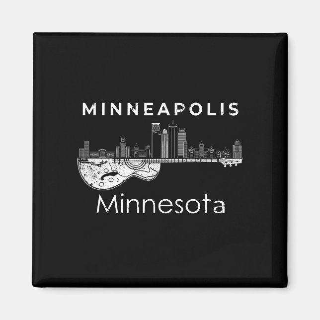 Íman Minneapolis Souvenir Men Música Minnesota (Frente)