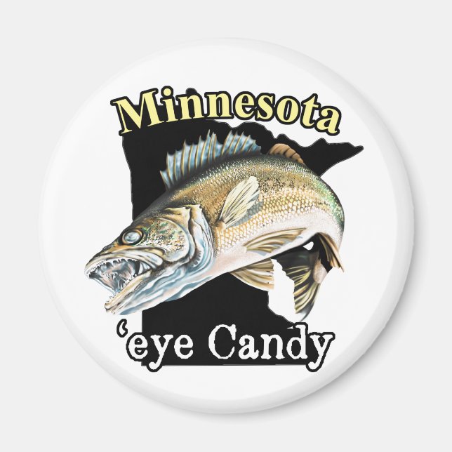 Íman Minnesota 'Eye Candy Engraçado Walleye' (Frente)