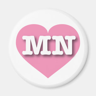 Íman Minnesota Pink Heart - Eu amo MN